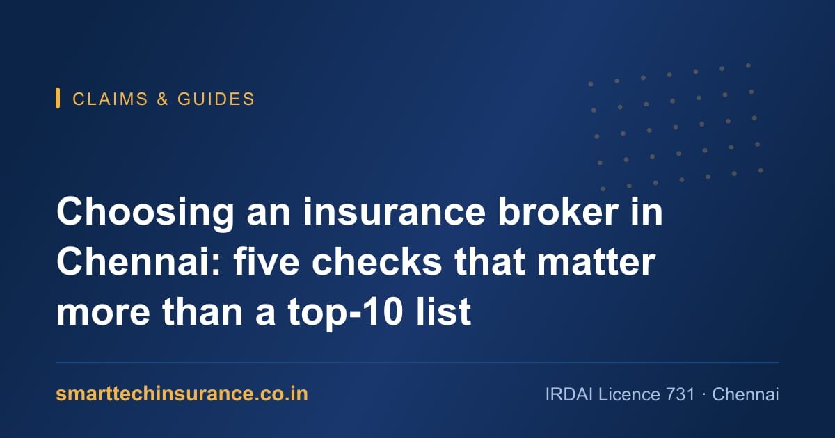 Checklist for verifying an IRDAI-licensed insurance broker in Chennai