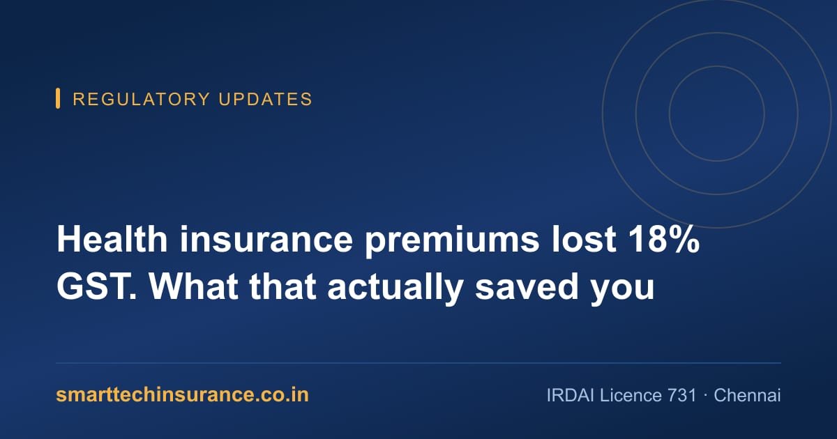 Health insurance premium calculation showing GST removed from the total